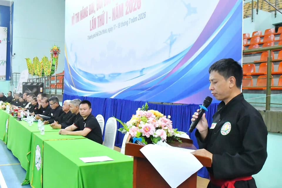 HỪNG HỰC HÀO KHÍ TẠI KHAI MẠC KÌ THI NÂNG ĐAI, ĐỔI ĐAI VÕ CỔ TRUYỀN QUỐC GIA LẦN THỨ I… — hình 19